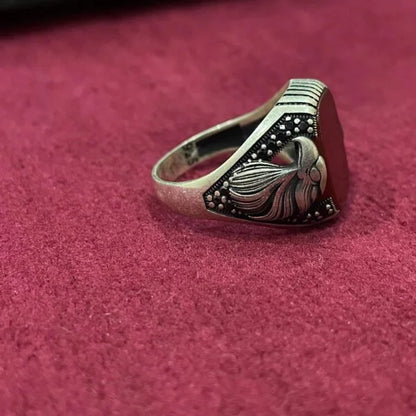 Mehroon stone men ring