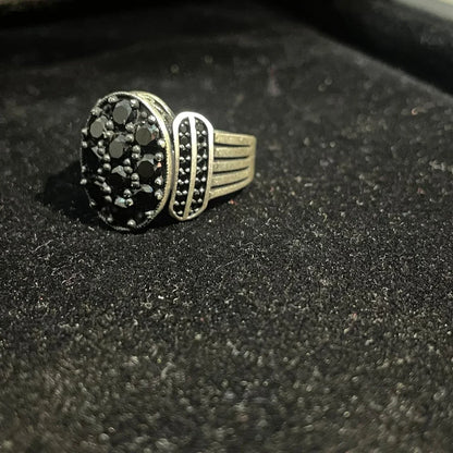 Black silver rings for men