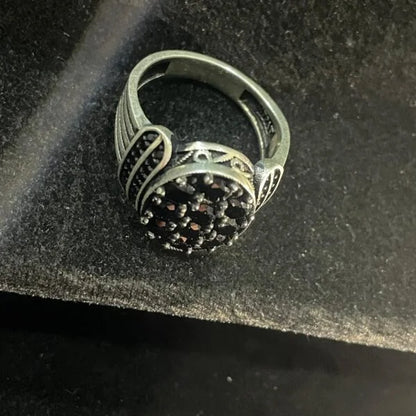 Black silver rings for men