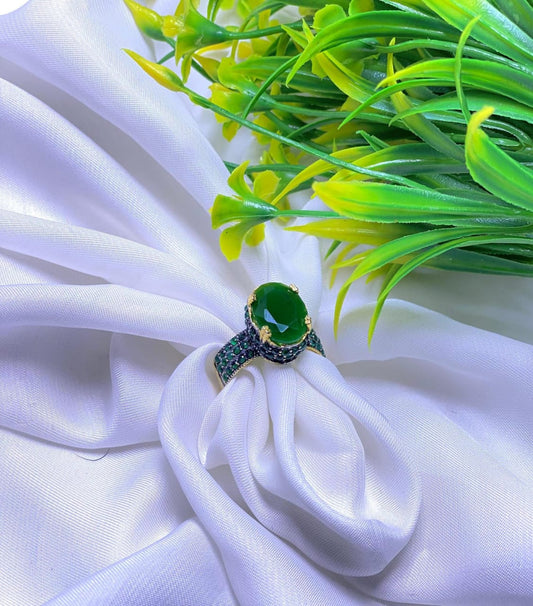 White and Green Ring